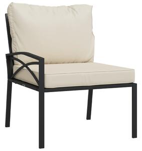 VidaXL 2 db acél kerti szék homokszínű párnákkal 62 x 75 x 79 cm