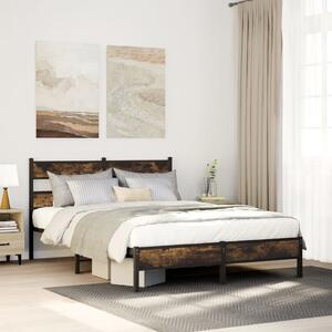 Sonoma tölgy színű fejtámlás ágykeret matrac nélkül 160x200 cm