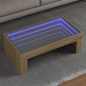 Sonoma tölgy végtelen hatású LED-es dohányzóasztal 90x50x30 cm