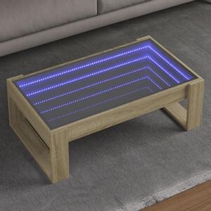 Sonoma tölgy végtelen hatású LED-es dohányzóasztal 90x53x30 cm