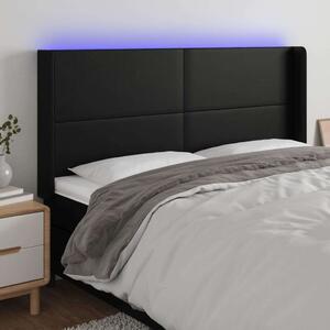 LED-es Fejtámla - Fekete Műbőr - 183x16x118/128 cm