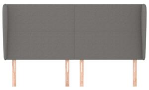 Homemania Szárnyas Fejtámla - Sötétszürke Szövet - 203x23x118/128 cm