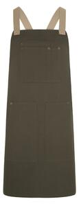 Canvas mellrészes kötény - Oliva/beige