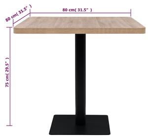 VidaXL tölgyfa színű MDF/acél bisztró asztal 80 x 80 x 75 cm
