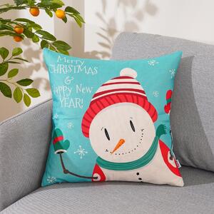 4Home karácsonyi párnahuzat Happy Snowman, 45 x 45 cm