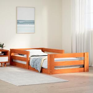 Viaszbarna tömör fenyőfa ágy matrac nélkül 70 x 140 cm