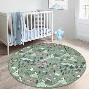 Zöld gyerek szőnyeg ø 120 cm Comfort – Mila Home