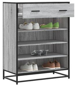 Szürke sonoma szerelt fa és fém cipőszekrény 75 x 38 x 97,5 cm