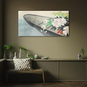 Üvegkép Virágos csónak virágok víz