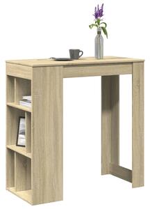 Sonoma tölgy szerelt fa bárasztal tárolókkal 102x50x103,5 cm