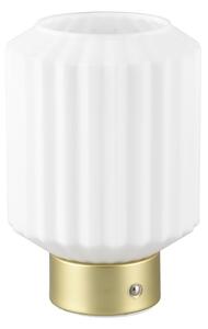 Fehér-aranyszínű LED dimmelhető asztali lámpa üveg búrával (magasság 19,5 cm) Lord – Trio