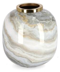 Marsha váza fehér-szürke-arany - 17 cm