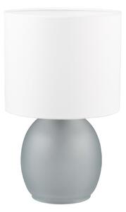 Fehér-ezüstszínű asztali lámpa textil búrával (magasság 29 cm) Vela – Trio