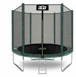 Aga SPORT TOP Trambulin 250 cm Sötétzöld + védőháló + létra