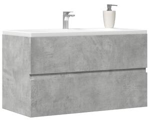 Betonszürke szerelt fa mosdószekrény 90 x 38,5 x 45 cm