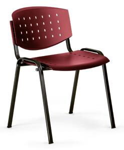Troy I konferencia szék - fekete lábak, piros
