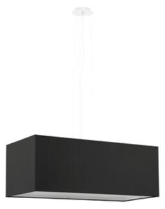 Fekete függőlámpa üveg-textil búrával Gryfin Bis – Nice Lamps