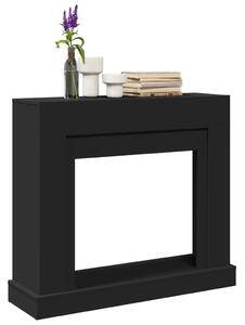 Fekete szerelt fa kandallóburkolat 100 x 30 x 87,5 cm