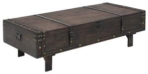 Vintage stílusú furnérlemez fa dohányzóasztal 120 x 55 x 35 cm