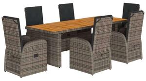 VidaXL Polyrattan Kerti Étkezőgarnitúra - 7 részes, Szürke