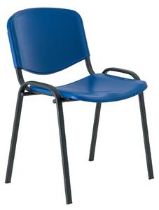 ISO műanyag konferencia szék - fekete lábak, kék
