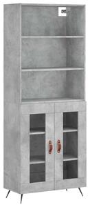 Modern Polcrendszer és Vitrines Szekrény - Beton Szürke - 180 cm