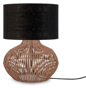 Fekete-natúr színű asztali lámpa textil búrával (magasság 48 cm) Kalahari – Good&Mojo