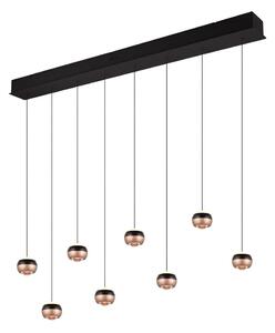Fekete-rézszínű LED függőlámpa fém búrával Orbit – Trio Select