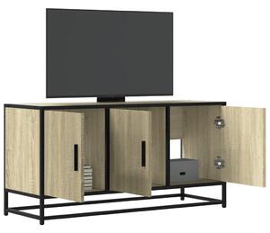 Sonoma tölgy színű szerelt fa és fém TV-szekrény 100x35x50 cm