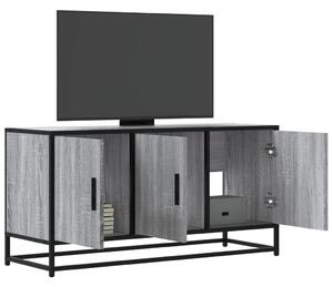 Szürke sonoma színű szerelt fa és fém TV-szekrény 100x35x50 cm