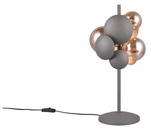 Szürke-aranyszínű asztali lámpa üveg búrával (magasság 50 cm) Bubble – Trio Select
