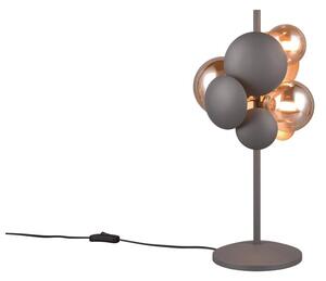 Szürke-aranyszínű asztali lámpa üveg búrával (magasság 50 cm) Bubble – Trio Select