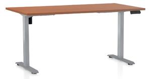 OfficeTech B állítható magasságú asztal, 160 x 80 cm, szürke alap, cseresznye