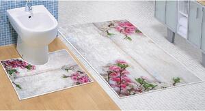 Bellatex Csokor fürdőszobai szőnyeg szett, rózsaszín, 60 x 100 cm, 60 x 50 cm