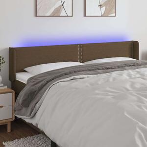 VidaXL LED Fejtámla - Sötétbarna Szövet - 203cm