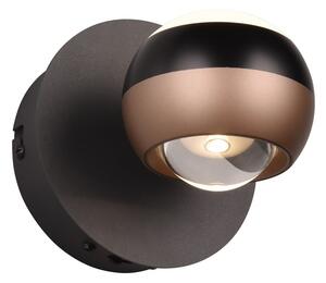 Fekete-rézszínű LED fali lámpa ø 10 cm Orbit – Trio Select