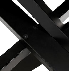 ROYAL 8 személyes fekete tölgy furnér étkezőasztal (100 x 200 x 75.5 cm) design lábazattal - Bemutatódarab