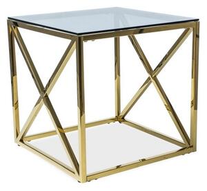 Elise négyzet alakú dohányzóasztal, átlátszó / arany