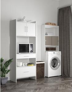 Fehér-bézs szekrény mosógép/WC fölé 64x177 cm Wave – TemaHome
