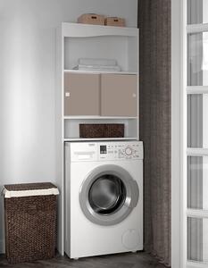 Fehér-bézs szekrény mosógép/WC fölé 64x177 cm Wave – TemaHome