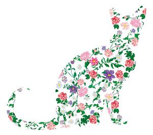 Tapéta macska alak virágból