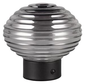 Fekete-szürke LED dimmelhető asztali lámpa üveg búrával (magasság 14,5 cm) Earl – Trio