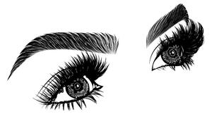 Öntapadó Tpéta minimalista női szemek