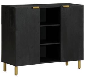 Fekete szerelt fa tálalószekrény 90 x 33 x 75 cm