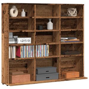 Antik fa színű szerelt fa CD-szekrény 102 x 23 x 89,5 cm