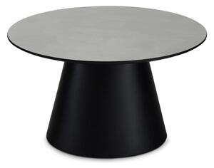 Fekete-világosszürke dohányzóasztal márvány dekoros asztallappal ø 80 cm Tango – Furnhouse
