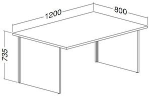 ProOffice A asztal 120 x 80 cm, bükkfa