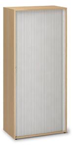 Magas lamellákkal ellátott szekrény ProOffice 80 x 45 x 178 cm, bükkfa
