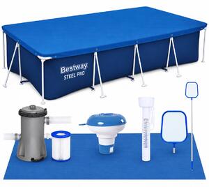 Bestway 56424 fémkeretes medence, 400x211x81 cm, 5.700 liter, minden tartozékkal