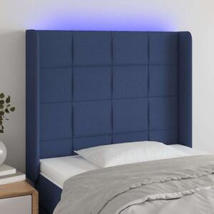 VidaXL Kék Szövet LED Ágyfejtámla - 93x16x118/128cm